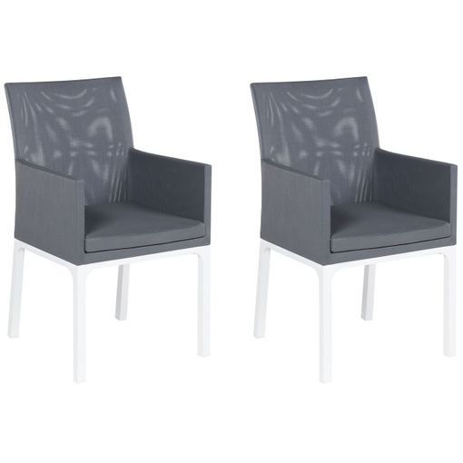 Conjunto De 2 Sillas De Jardãn Gris Oscuro Bacoli