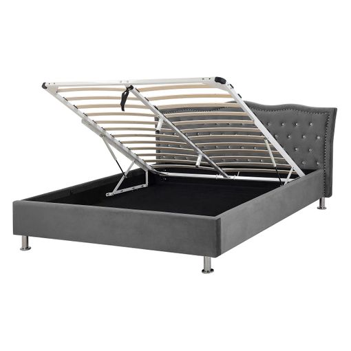 vidaXL Estructura de cama de terciopelo gris oscuro 160x200 cm