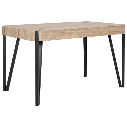 Mesa de comedor madera oscura/negro 160 x 80 cm BERLIN 