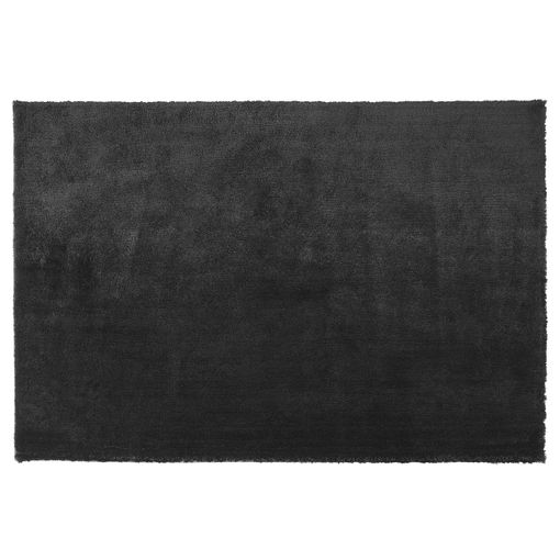 Alfombra Negra 200 X 300 Cm Poliéster Hecho A Mano Pelo Largo