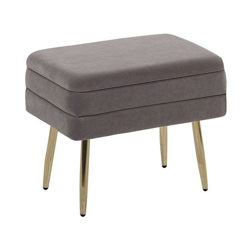 Taburete Con Almacenaje Terciopelo Gris Oscuro 45x45x49 Cm Vidaxl con  Ofertas en Carrefour