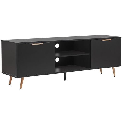 Mueble TV negro/madera clara STERLING 