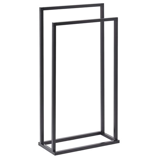 Toallero doble para pared aluminio - Negro - THE SECRET HOME