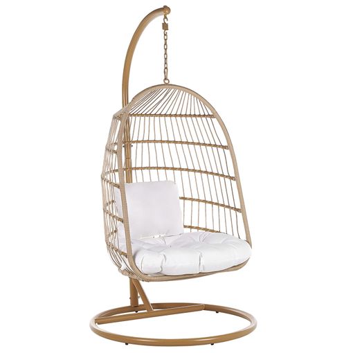 Silla Colgante Con Soporte Beige Blanco Cojín Suave Sala De Estar Exterior  Adria - Beige con Ofertas en Carrefour