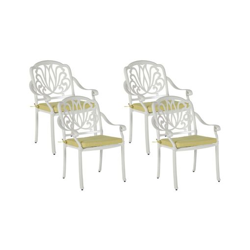 Conjunto De 4 Sillas De Jardãn Blanco Ancona