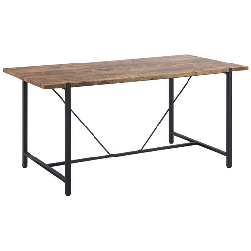 Mesa De Comedor Tablero De Mdf Madera Oscura 160 X 80 Cm 4 Plazas Patas De  Metal Negro Industrial Moderno Saritas - Madera Oscura con Ofertas en  Carrefour