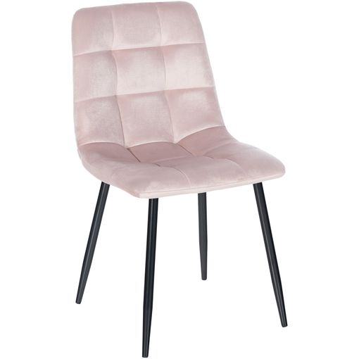 Clp Silla De Comedor Stanley En Terciopelo Rosado 62x59x82 Cm con Ofertas  en Carrefour