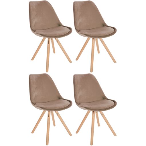 Lot de 4 Chaises de Salle à Manger Kopparberg 86 x 53 x 47 cm Beige  [en.casa]