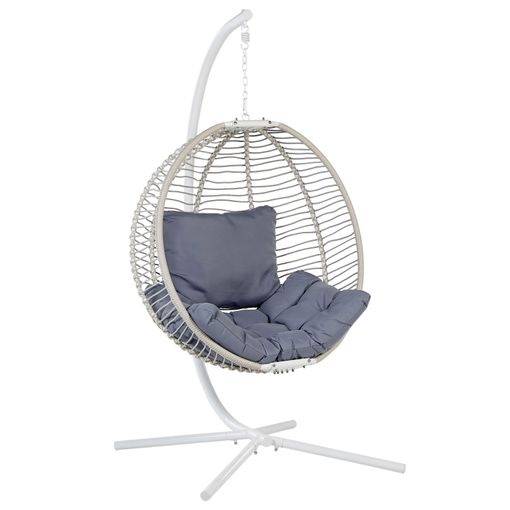 Silla Colgante Con Soporte Beige Blanco Cojín Suave Sala De Estar Exterior  Adria - Beige con Ofertas en Carrefour