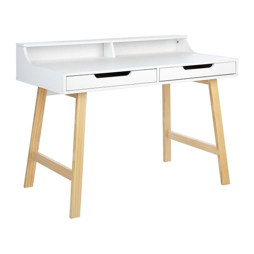 Escritorio madera clara/blanco 140x60 cm HEBER - Conforama