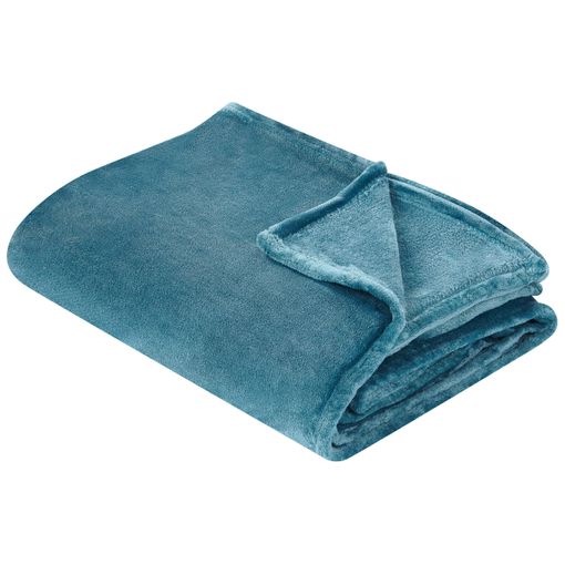 Manta Azul 150 X 200 Cm Poliéster Colcha Cubrecama Suave Moderno Bayburt -  Azul con Ofertas en Carrefour