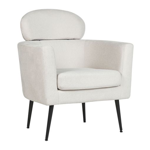 Sillón Salón Asiento Con Reposacabezas Diseño Glamour Tapicería De Tela  Patas Negras Blanco Soby - Blanco con Ofertas en Carrefour