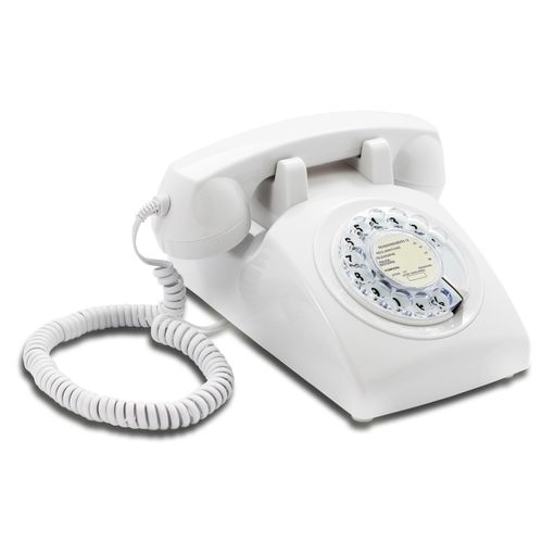 Teléfono Fijo Vintage Pushmefon Cable Blanco con Ofertas en Carrefour