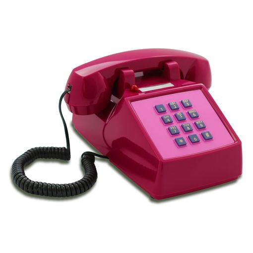 Teléfono Fijo Vintage Pushmefon Cable Violetta Rosa con Ofertas en