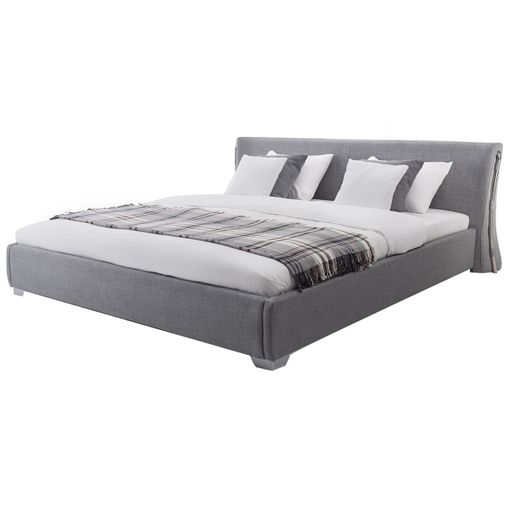 Cama Tapizada En Gris Oscuro Con Somier 160x200 Cm Saverne con Ofertas en  Carrefour