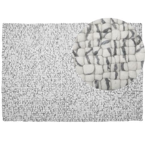 Alfombra de bolas de fieltro de lana Lino 160 x 230 cm