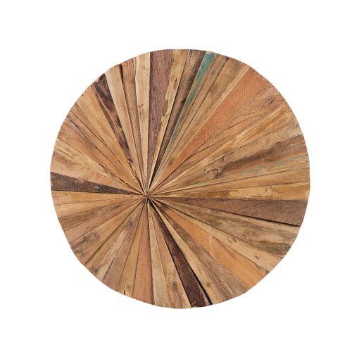 Decoración De Pared De Madera De Teca Multicolor Ø 60 Cm Redonda Estilo  Rústico Morelia - Madera Clara con Ofertas en Carrefour