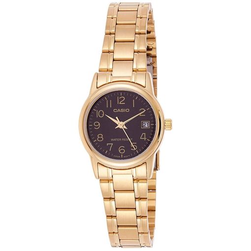 Reloj De Pulsera Casio Ltp-v002 Analógico Para Mujer Color Dorado Correa  Acero Inoxidable Dorado