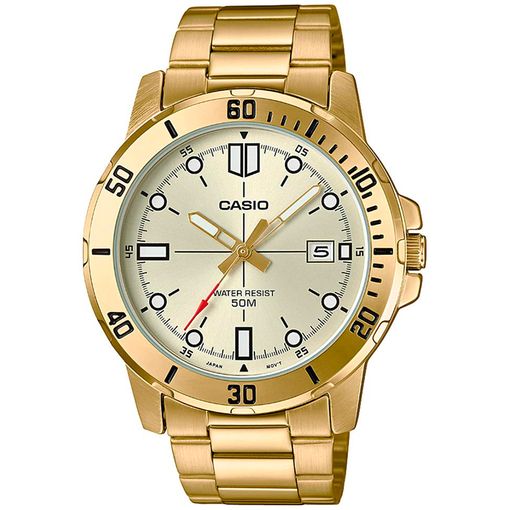 Reloj De Pulsera Casio Mtp vd01 Anal gico Para Hombre Color Dorado