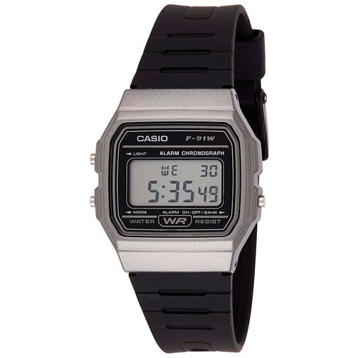 RELOJ PARA HOMBRE CASIO F-91W-1 DIGITAL MECANISMO DE CUARZO CORREA