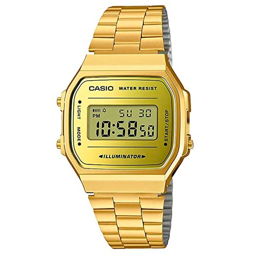 Reloj Digital De Acero Dorado