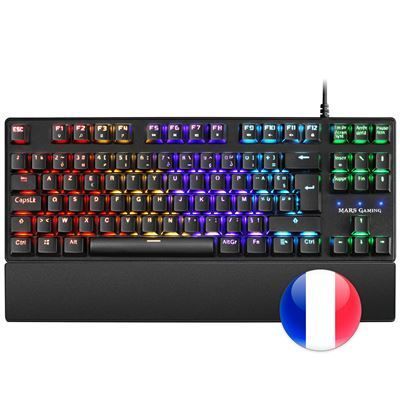 Teclado Mars Gaming Switches Mecanico rojo RGB USB