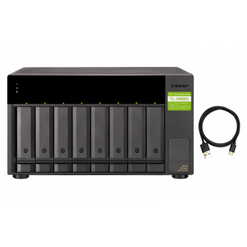 Almacenamiento NAS QNAP TL-D800S caja para disco duro externo Carcasa de  disco duro/SSD Negro, Gris 2.5/3.5