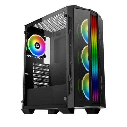 Caja Pc Gaming Fsp Cmt212a Argb / Semi Torre Atx / Panel Cristal Templado Y  Malla Frontal / 4 Ventiladores con Ofertas en Carrefour