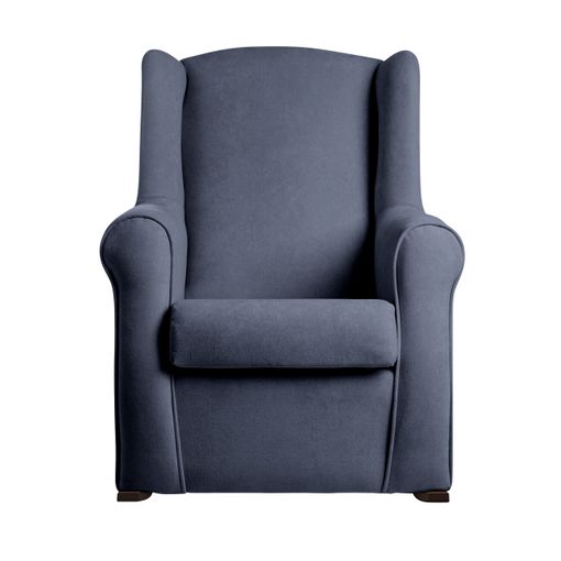 Sillón Mecedora Balancín Orejero Pandora Tapizado En Tela Color Gris Pata  Madera con Ofertas en Carrefour