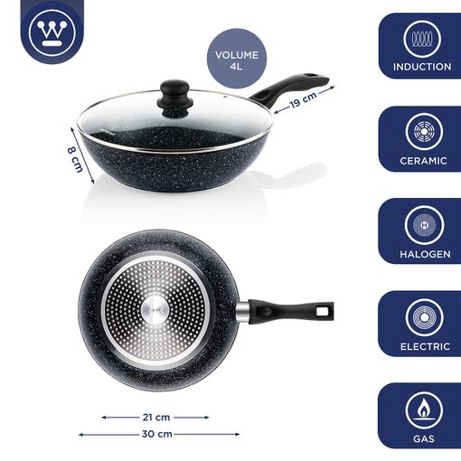 Sarten wok con tapa 30cm Nova - Promart