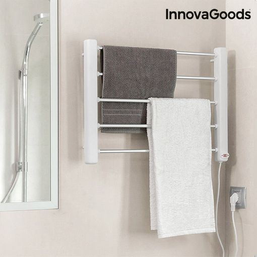 Toallero Eléctrico De Pared Innovagoods 65w Blanco Gris (5 Barras