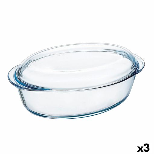 Fuente Para Horno Pyrex Classic Vidrio Con Tapa Transparente Vidrio 33 X 20  X 10 Cm (3 Unidades) con Ofertas en Carrefour