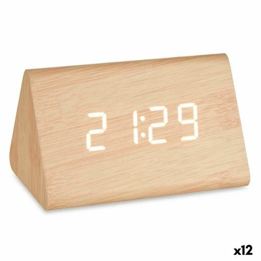 Reloj Digital de Sobremesa Negro PVC Madera MDF (15 x 7,5 x 7 cm) 