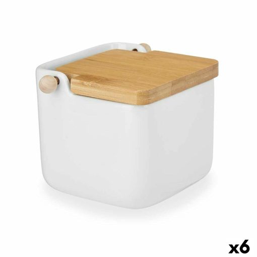 Caja Bambú blanco 12x11 cm