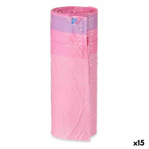 Bolsas de basura rosa perfumadas antigoteo y autocierre 50L. 15 uds