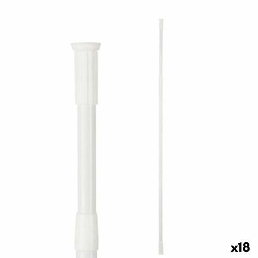 Barra ducha extensible cortina baño blanco 110- 200 cm, ø 2,2cm, aluminio  blanco