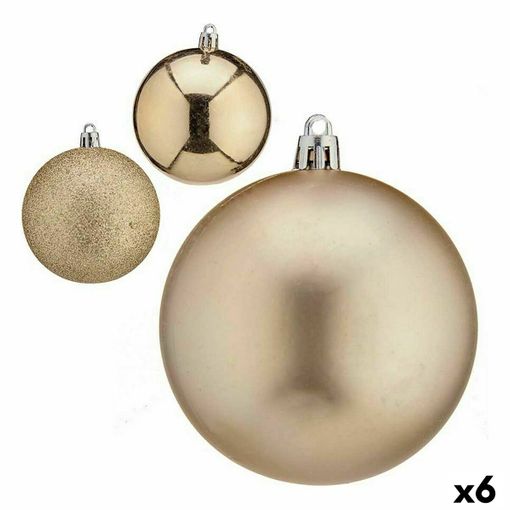 Set De Bolas De Navidad Champagne Plástico Ø 8 Cm (6 Unidades) con