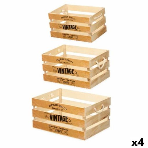 Juego De Cajas Decorativas Vintage 3 Piezas Marrón Madera (4 Unidades) con  Ofertas en Carrefour