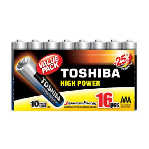 Pack De 16 Pilas Aaa Toshiba High Power Lr03/ 1.5v/ Alcalinas