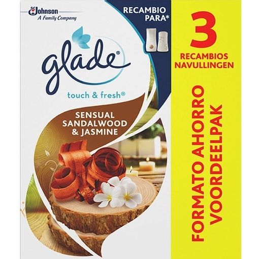 Glade Recambio Ambientador Un Toque Sensual Sandalwood & Jasmine 3 Unidades