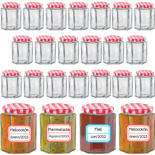 12 Tarros de cristal con tapa de rosca de 140 ml. + Ebook de 102