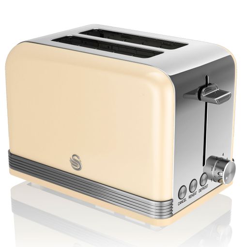 Retro Tostadora Pan Ranura Ancha 2 Rebanadas, Regulador Nivel De Tostado,  Descongelación Crema 800w Swan St19010cneu con Ofertas en Carrefour