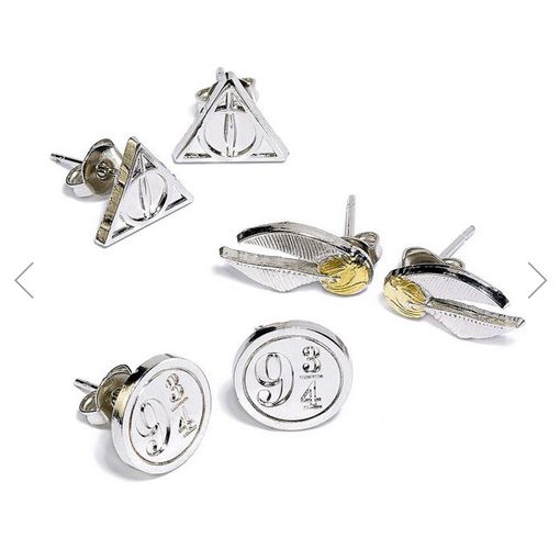 Set 3 Pendientes Harry Potter Snitch - Reliquias De La Muerte - Anden 9 3/4  con Ofertas en Carrefour