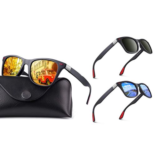 Gafas De Sol Polarizadas Estilo Wayfarer Con Funda Incluida - Lente Negra