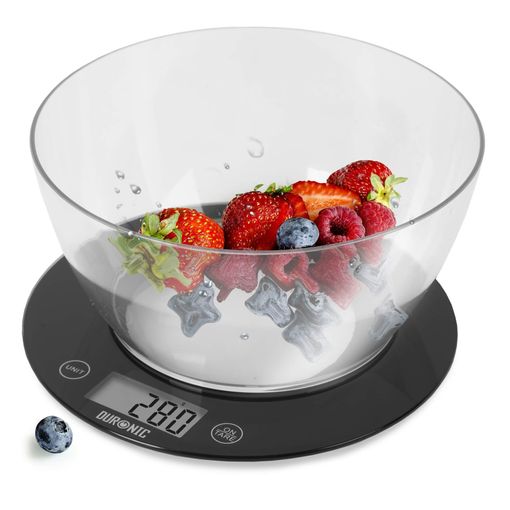 Balanza Electronica De Cocina, Hasta 5 Kg De Capacidad, Bascula De Cocina  Con Bol, Bascula Cocina Digital, Varias Unidades De Medida, Color Azul.  con Ofertas en Carrefour