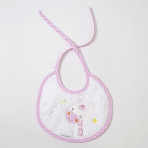 10xdiez Babero Rizo Bordado Burrito Rosa 1 | (rosa )