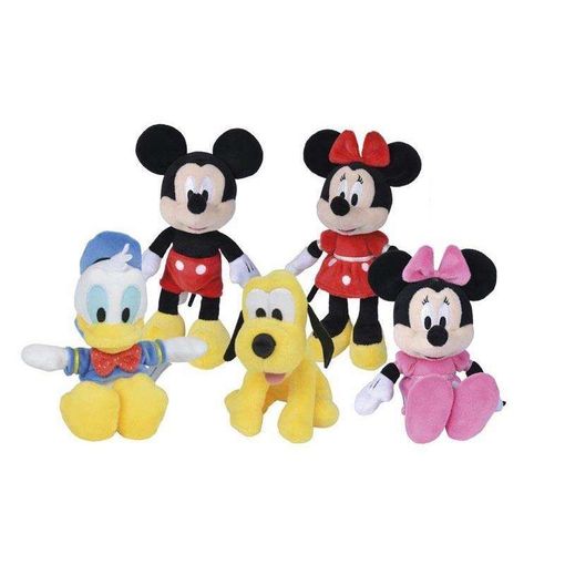 Simba Toys- Peluche Disney 20cm, 5 Modelos Disponibles: Mickey, Minnie  Vestido Rojo, Minnie Vestido Rosa, Donald, Pluto, Adecuado Para Toda Las  Edades