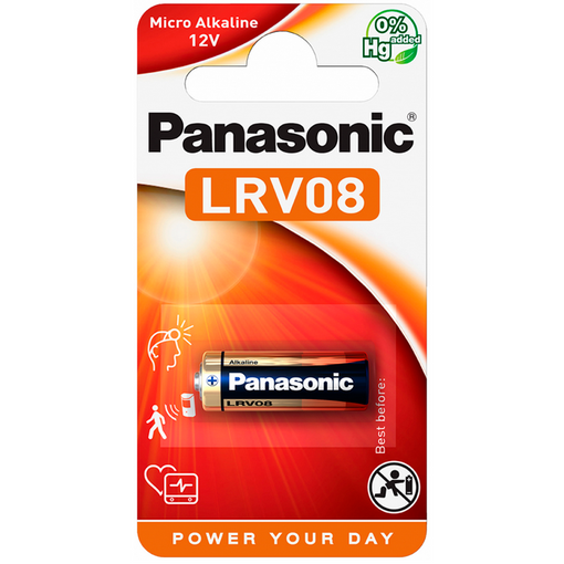 PANASONIC PILA 23A (LRV08) 12V GARA + ECO - Energía, Pilas, BLISTER  UNITARIO - Dismafoto S. A.