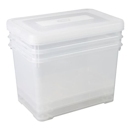 Paquete de 2 cajas de almacenamiento con tapas, juego de cajas de plástico  de 8 litros