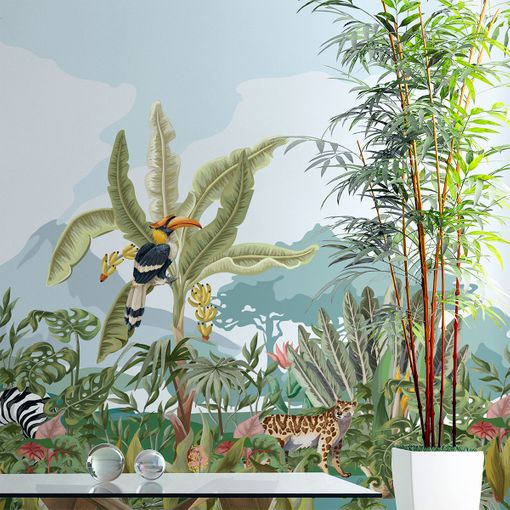 Papel Tapiz Panorámico Jungla Pre-pegado H 280 X L 360 Cm - Adhesivo De  Pared - Revestimiento Sticker Mural Decorativo con Ofertas en Carrefour